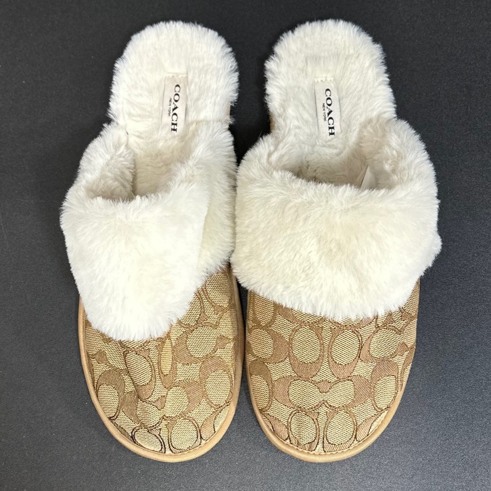 Coach Ziva Faux Fur Slippers [MR4011] - Picture 2 of 9